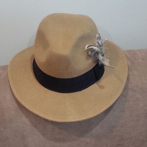 Scala Tan Hat with Black Trim